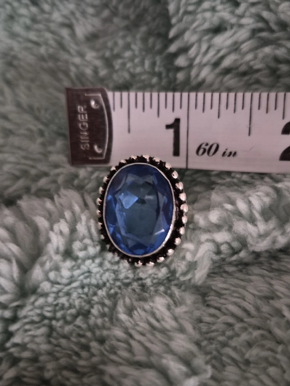 925 Sterling Silver Tanzinite Gemstone Birthstone Ring Oval Cut Bold Ring SZ 7